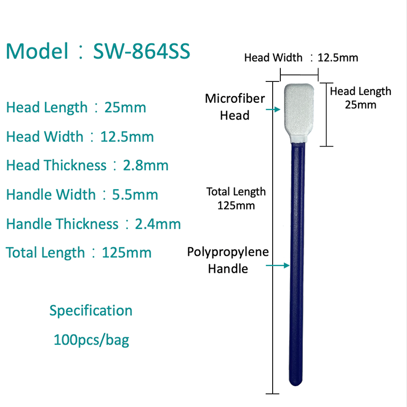 SW-864SS Çok Amaçlı Köpük Uç Polyester Swab