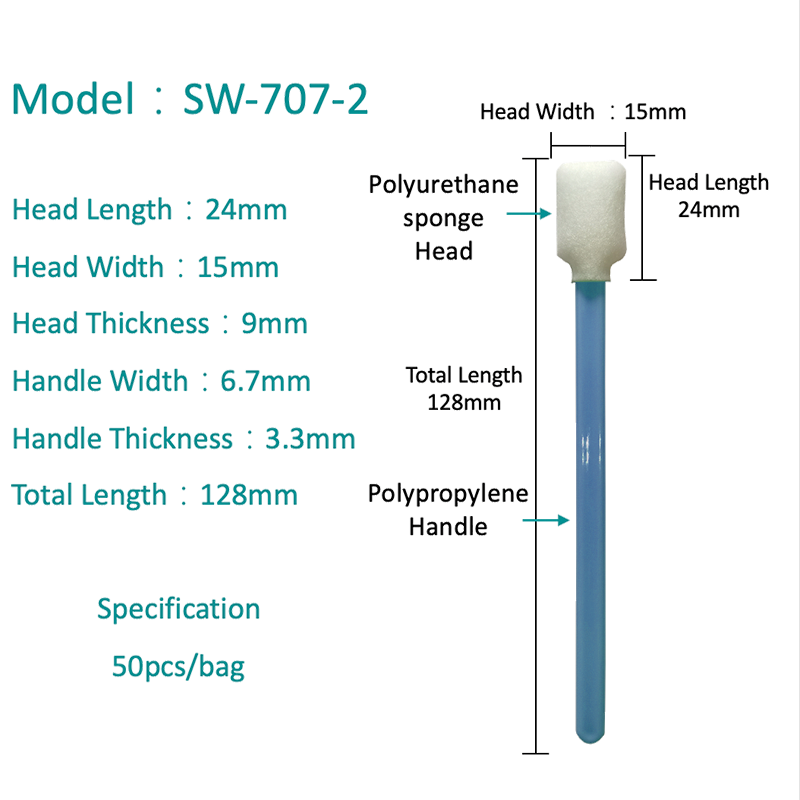 SW-707-2 Dikdörtgen Sünger Kafa Temiz Odası Swab Yazıcı için