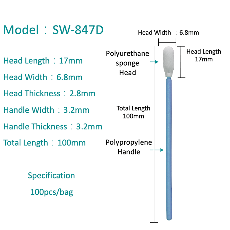 SW-847D Küçük Esnek Kafa Sünger Swab
