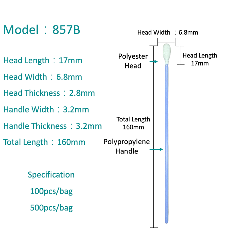 SW-857B Yüksek Emilim Temiz Odası Polyester Swab