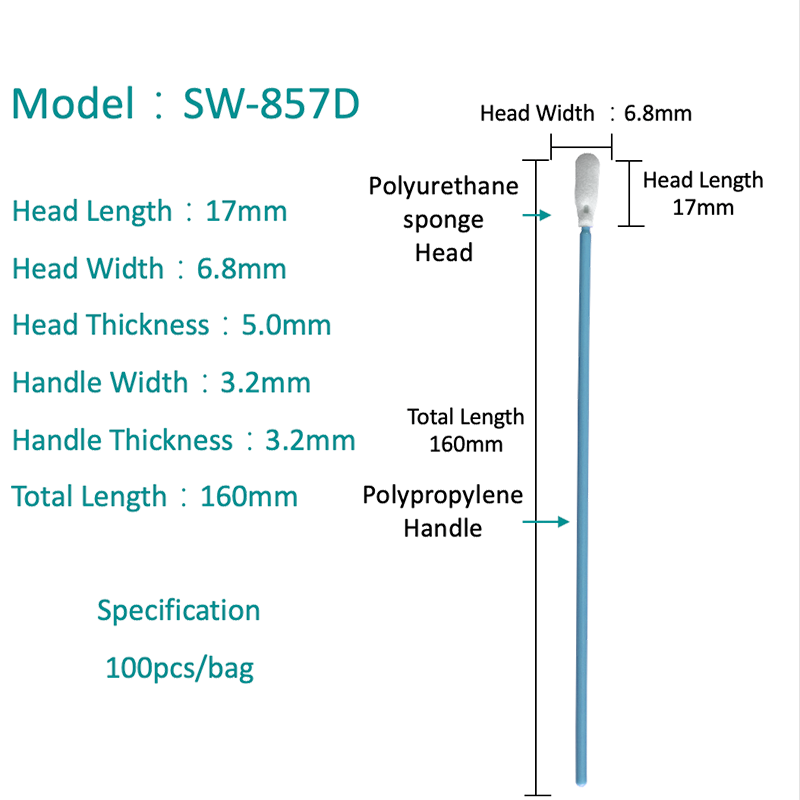 SW-857D tozsuz ve temiz sünger swab