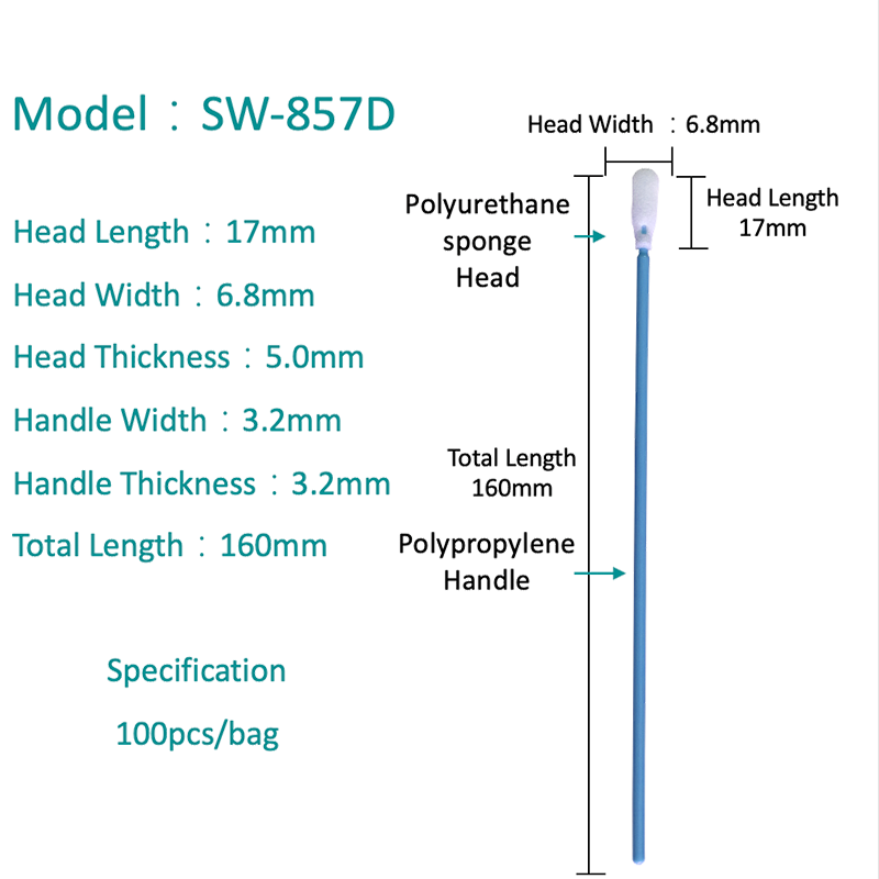 SW-857D Köpük Kafa Derinlik Temiz Odası Swab