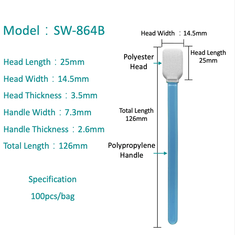 SW-864B Square Head Profesyonel Temiz Odası Swab