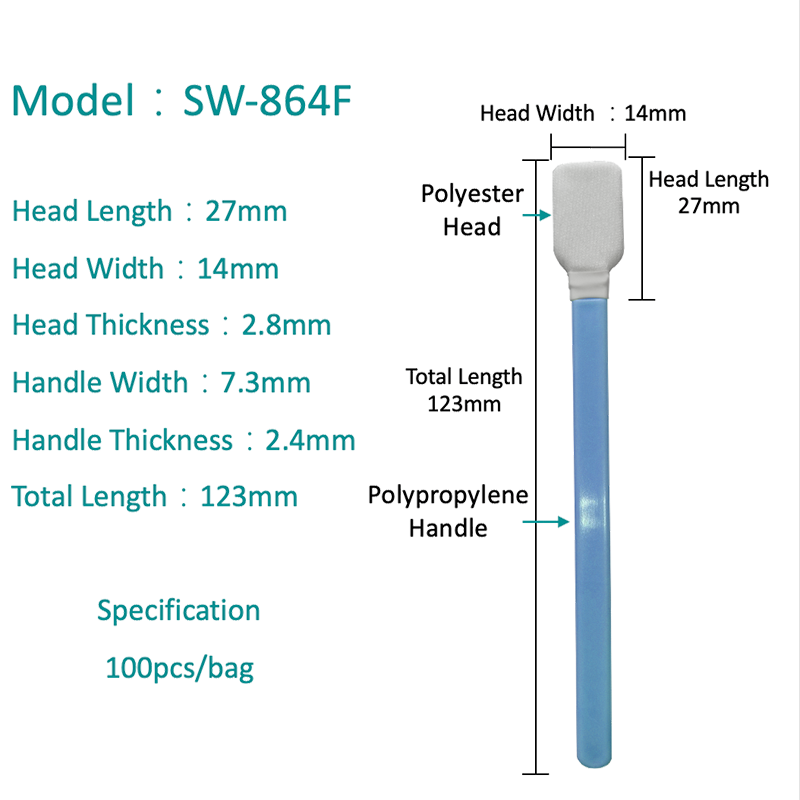 SW-864F Genel Dikdörtgen Kafa Polyester Swab