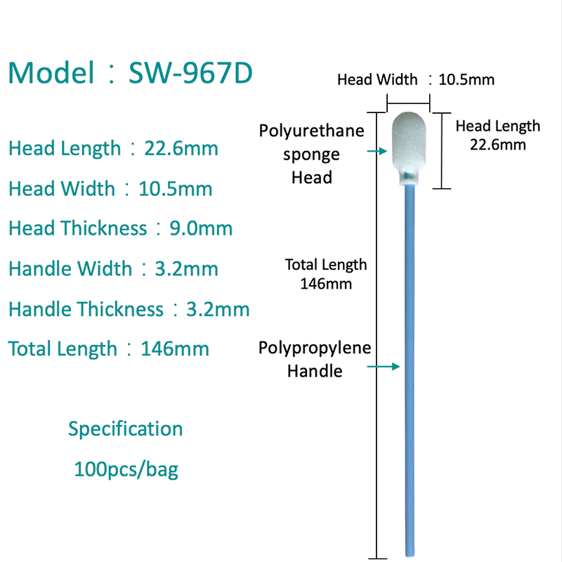 SW-967D oval aşınma dirençli sünger swab