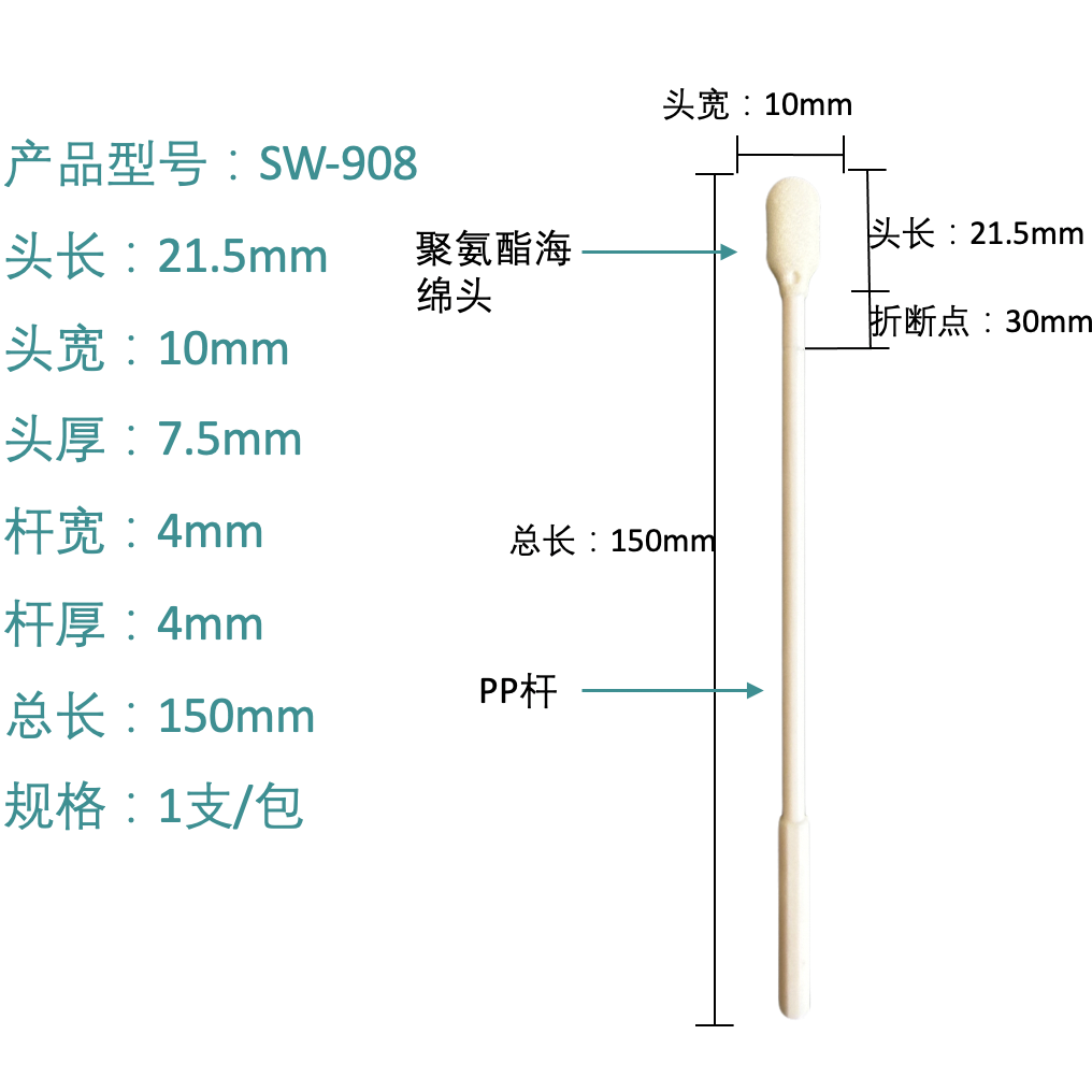 SW-908 Kırılma Noktalı Poliüretan Köpük Uç Aplikatörü